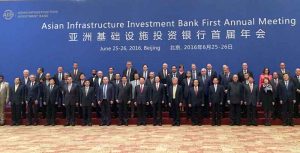 वित्त मंत्री अरुण जेटली चीन में एशियाई बुनियादी ढांचा विकास बैंक की बैठक में भाग लेते हुये।
